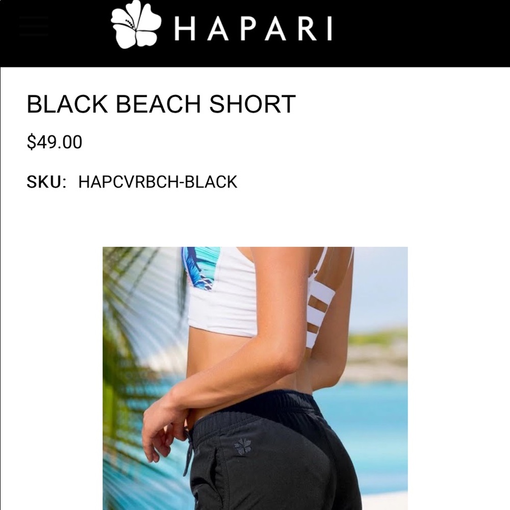 HAPARI black beach shirt size medium
